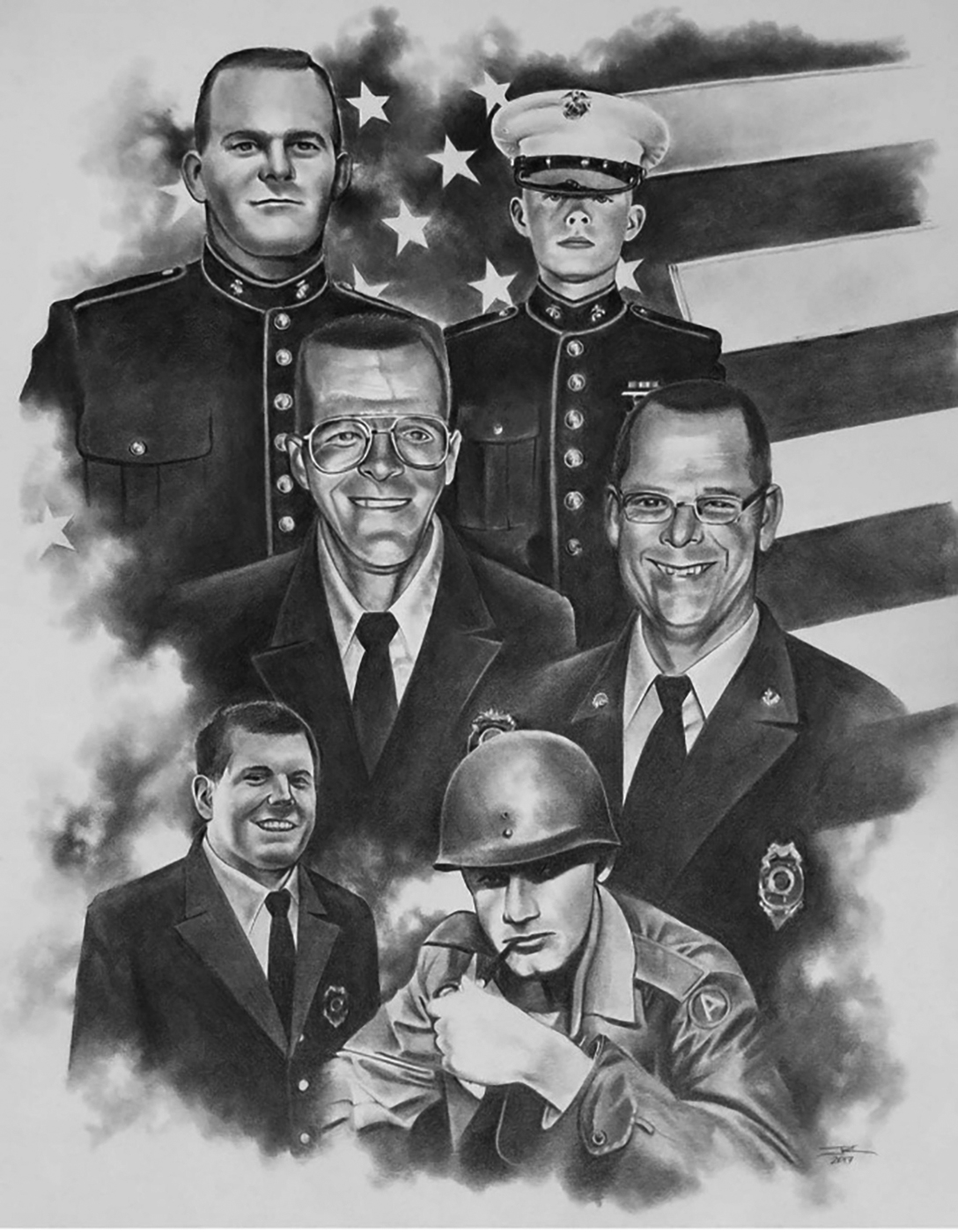 Military family collage.